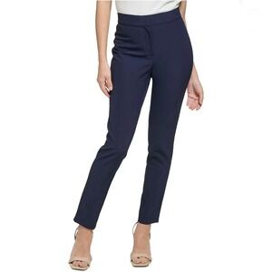 Calvin Klein Madison Work Dress Pants Slim Straight Navy Women's XS Business‎
